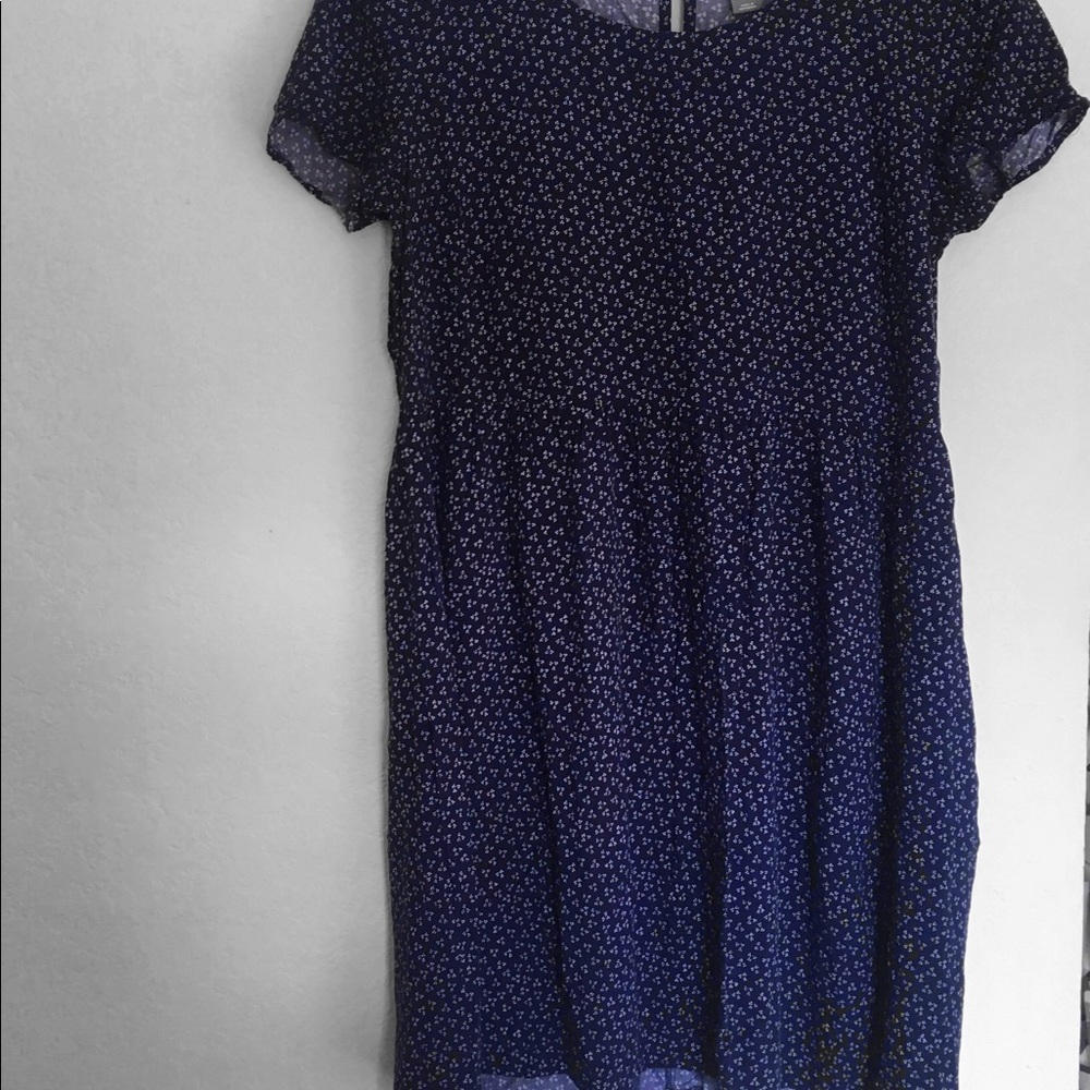Navy blue with white pattern, dress